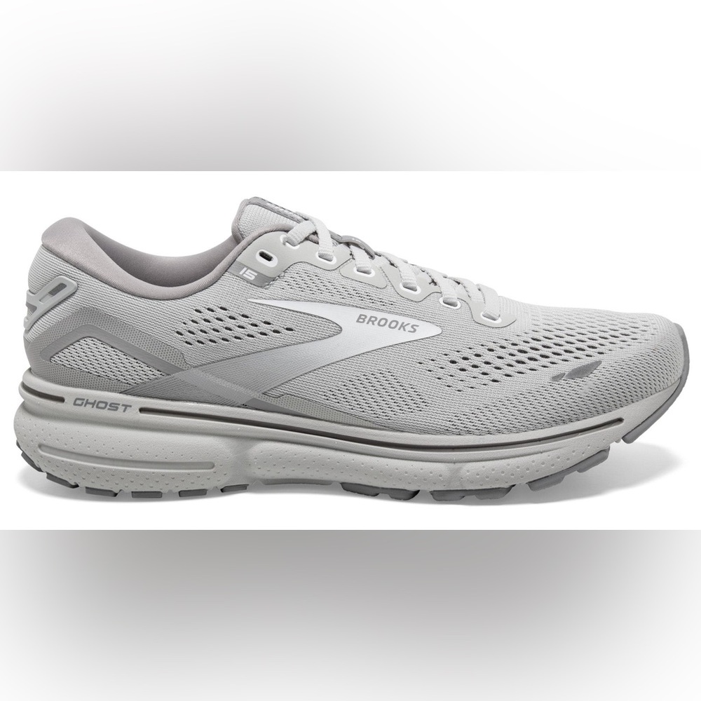 Brooks Ghost 15 Light Gray Athletic Shoes